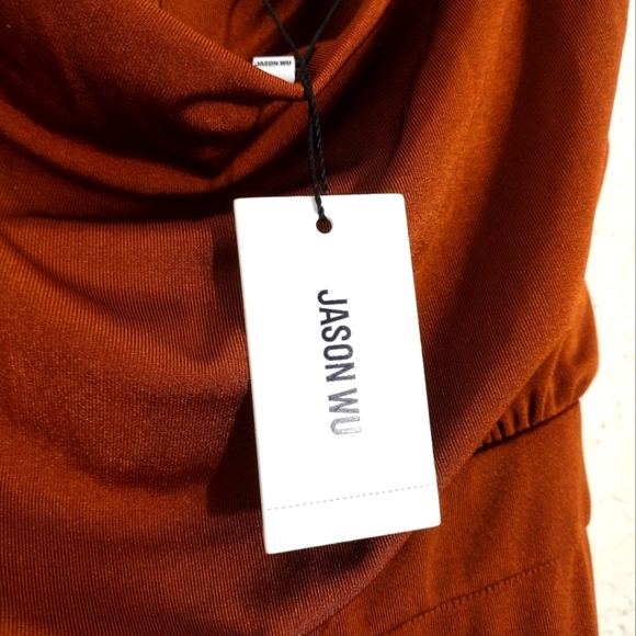 Jason Wu Jumpsuit Brown Emmett Stretch Embellished Rhinestones - Picture 9 of 10